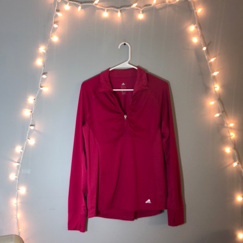 pink adidas climalite zip up